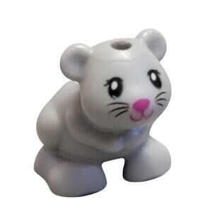 LEGO Molly Hamster Figure‎ Light Gray 24183pb03 Friends Animal Replacement Parts